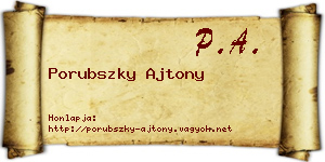 Porubszky Ajtony névjegykártya